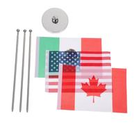 SAFIGLE Drapeau de Bureau pour Supporter la Coupe du Monde 2026 Mexique Canada Usa en Polyester Léger avec Base en Acier Inoxydable, pour Décorations de Fêtes et Bureaux