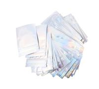 SAFIGLE Lot de 100 Pochettes de Rangement Transparentes à Fermeture Automatique, Paquet de Rangement Refermables 85x130 Mm, Organisateur Étanche pour Bijoux, Photos et Petits Objets