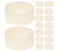 SAFIGLE Lot de 16 Porte-Cire en Caoutchouc Beige Antidérapants et Résistants Chaleur, Anneaux Stabilisateurs pour Bougies Hautes, Décorations Élégantes pour Fêtes et Artisanat