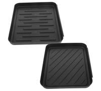 SAFIGLE Lot de 2 Tapis en Plastique Noir Antidérapants et Résistants à l'usure, Plateau Rectangulaire Multi-Usage pour Chaussures et Nourriture pour Chien, pour L'entrée Coffre