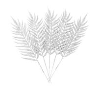 SAFIGLE Lot De 5 Feuilles Artificielles ArgentéEs pour DéCoration De NoëL - Ornements pour Sapin, FêTes Et Bricolage, 43cm Sapin De Noel Pliable DéCoré