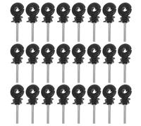 SAFIGLE Lot de 50 Isolateurs de Fil de Clôture Électrique à Visser, Accessoires en Acier au Carbone Noir pour Poteaux Métalliques, Durabilité Renforcée pour Clôture de Bétail Agricole