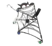 SAFIGLE Lumière Suspendue d'halloween en Plastique Noir de Toile D'araignée, Facile à Nettoyer et Entretenir, Décoration pour Porte D'entrée Extérieure Halloween