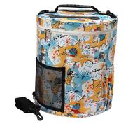 SAFIGLE Paquet de Rangement Tricot et Crochet pour Outils à Main, Petit Conteneur de Stockage en Tissu Tressé Gris Clair, Multi-Compartiments, Portable pour Projets de Tricot et Crochet,