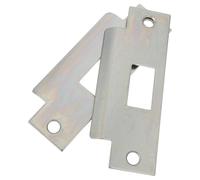 SAFIGLE Plaque de Gâche pour Portes Intérieures, Plaque de Protection du Loquet en Métal Argenté, 2 Pièces, pour Portes de Chambre, Pose Facile et Fonctionnement Fluide