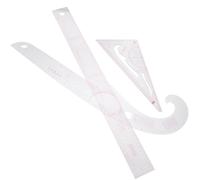 SAFIGLE Règles de couture en plastique 3pcs avec règle droite, courbe française et règle triangulaire pour usage commercial et domestique, outil multifonctionnel de traçage et mesure