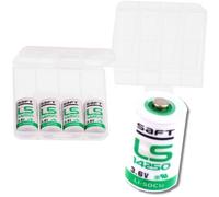 Saft LS14250 Lot de 5 Piles 1/2 AA Li-Socl2 à très Haute densité d'énergie (1200 mAh, 3,6 V) Blanc/Vert
