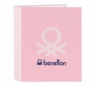 Safta - Classeur F. 4 anneaux 35 mm Dos large Benetton Vichy 27 x 33 x 6 cm, Multicolore (512253657)