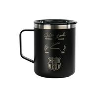 Safta F.C. BARCELONA NAVY BLUE - Tasse isotherme, bouteille d'eau, acier inoxydable, double isolation, 12h de boisson chaude et 24h de boisson froide, 400 ml, 8,4 x 10,7 cm, bleu marine, M,