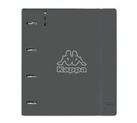 Safta KAPPA Dark Classeur avec 4 anneaux de 35 mm, avec recharge, 100 feuilles A4, idéal pour les enfants de différents âges, confortable et polyvalent, qualité et résistance, 27 x 4 x 32 cm, Noir,