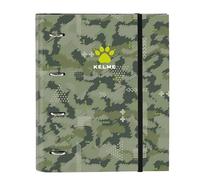Safta Kelme Travel Classeur 4 anneaux de 35 cm avec 100 feuilles A4, idéal pour les enfants de différents âges, confortable et polyvalent, qualité et résistance, 27 x 3,5 x 32 cm, vert/noir