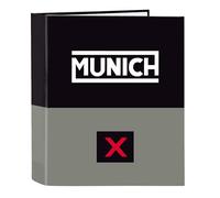 Safta Munich Camp Classeur à 4 anneaux, idéal pour les enfants de différents âges, confortable et polyvalent, qualité et résistance, 27 x 6 x 33 cm, couleur noire, Noir, Estándar, Décontracté