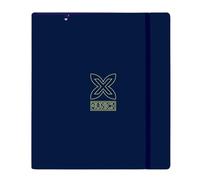Safta Munich North - Classeur avec 4 anneaux de 35 mm, avec recharge, 100 feuilles A4, idéal pour les enfants de différents âges, confortable et polyvalent, qualité et résistance, 27 x 4 x 32 cm, bleu