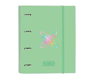 Safta MUNICH PISTACHO Classeur 4 anneaux de 35 cm avec 100 feuilles A4, idéal pour enfants de différents âges, confortable et polyvalent, qualité et résistance, 27 x 3,5 x 32 cm, couleur, Vert