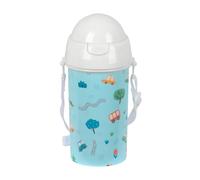 safta PREESCOLAR CARCHES - Bouteille à ouverture automatique, avec paille, bouteille d'eau, sans BPA, avec bandoulière, confortable et légère, 500 ml, 7,3 x 19,5 cm, bleu, M, Décontracté