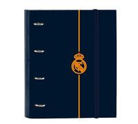 Safta Real Madrid 2ème équipe 24/25 Classeur 4 anneaux de 35 cm avec 100 feuilles A4, idéal pour enfants de différents âges, confortable et polyvalent, qualité et résistance, 27 x 3,5 x 32 cm, couleur