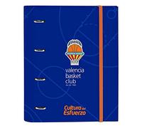 Safta Valencia 512084666 Classeur à 4 anneaux de 30 mm, Bleu/orange, 320 x 140 x 440 mm