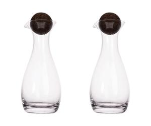 Sagaform Bouteille à huile/vinaigre avec boule en liège Nature Lot de 2 35cl Transparent-marron foncé