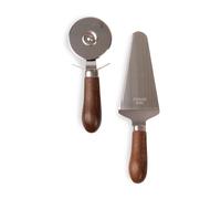 Sagaform Ensemble pour quiche et pizza Astrid Marron-argent