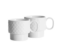 Sagaform Mugs à thé Coffee & More lot de 2 Blanc