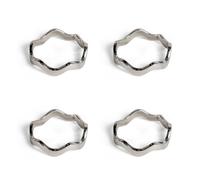 Sagaform Rond de serviette Anna Lot de 4 Argenté
