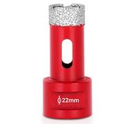 SagaSave 1 scie-cloche M14 de 22 mm pour revêtement diamant - Longue durée de vie - Pour verre, céramique, carrelage, marbre, céramique, bouteilles, etc Rouge