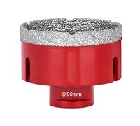 SagaSave 1 scie-cloche M14 de 95 mm pour revêtement diamant, longue durée de vie pour verre, céramique, carrelage, marbre, céramique, bouteilles, etc Rouge