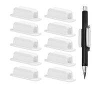 SagaSave Lot de 10 porte-stylos autocollants en silicone avec dos adhésif pour marqueur, presse-papiers, tableau blanc, accessoires de rangement de bureau (blanc)