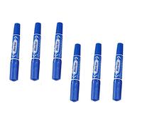 SagaSave Lot de 6 marqueurs bleus à double pointe, indélébiles à séchage rapide, encre à huile pour carte/bois/verre/métal/céramique