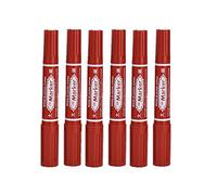 SagaSave Lot de 6 marqueurs indélébiles à double pointe rouge à séchage rapide, encre à huile pour carte/bois/verre/métal/céramique