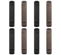 SagaSave Lot de 8 porte-stylos avec bande élastique réglable en cuir synthétique amovible pour journal, marque-pages, couverture rigide, cadeau de remise de diplôme (noir + gris)