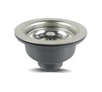 SageFurned 110 mm pour évier en acier inoxydable avec double filtre, pour siphon de lavabo en polypropylène et PVC Argenté