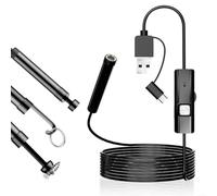 SageFurned Caméra d'inspection 5,5 mm 1200P HD 3 en 1 avec 6 LED IP65 pour téléphone portable Android PC 100 cm 200 cm 350 cm noir (100 cm)