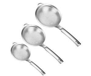 SageFurned Filtre à mailles fines pour tamis en acier inoxydable pour filtrer le lait de soja et le lait d'amande, cuillère filtrante réutilisable pour la cuisine, tamiser la farine et éplucher la