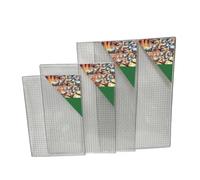 SageFurned Grille de barbecue en fer galvanisé pour poisson, viande, légumes, grille robuste, accessoire de barbecue blanc argenté pour intérieur et extérieur
