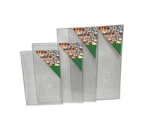 SageFurned Grille de barbecue en fer galvanisé pour poisson, viande, légumes, grille robuste, accessoire de barbecue blanc argenté pour intérieur et extérieur