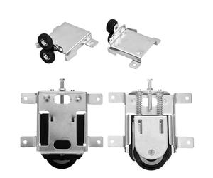SageFurned Lot de 2 paires de roulettes de porte coulissante réglables en hauteur silencieuses en nylon avec alliage de fer pour armoire, armoire à chaussures, vitrine, argent 92 x 83 mm