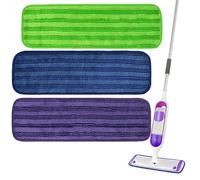 SageFurned Lot de 4 serpillères lavables en microfibre pour Swiffer PowerMop, recharges réutilisables de 33 à 38 cm, idéales pour sols durs et carreaux