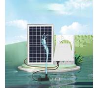 SageFurned Pompe à eau solaire 9 V 6 W 10 W avec batterie de stockage 5 vitesses IP68 étanche pour bassin jardin ruisseau décoration
