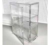 SageFurned Vitrine empilable en acrylique à 2 compartiments, boîte de rangement transparente avec fermeture magnétique et étagère réglable pour modèles de voitures et figurines, 36 x 14 x 27 cm