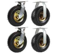 SAGIDAR 4pcs Robuste en Caoutchouc Chariot Roue, Pneu Gonflable Ø 15cm/20cm/25cm, Rotation De 360 °, Roues Silencieuses en Caoutchouc, Doubles Roulements, roulettes De Transport pour Meubles
