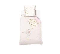 SAHINLER créateur d'univers Lili GAUFRETTE - Housse de Couette Lili Gaufrette Ballerine 140x200 cm + 1 taie d'oreiller 63x63 cm - 100% Percale de Coton - Ecru