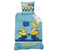 SAHINLER créateur d'univers Universal - Housse de Couette Universal Les Minions - 140x200 cm + 1 taie d'oreiller - 100% Coton - Bleu