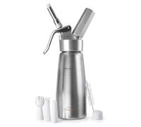 Sahnesiphon 1,0 L, en acier inoxydable, avec buses, en aluminium, couleur argent