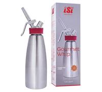 Sahnesiphon Gourmet Whip Plus, en acier inoxydable, 1 litre, argenté/rouge