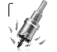 SAIBOO 29mm Foret de Scie Cloche en Métal, Coupeur de Trou de Dents en Carbure de Tungstène avec Foret Pilote pour L'acier Inoxydable, Le Métal, au Fer, à L'aluminium et au Laiton