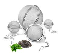 Saijer Boule à Épices,4 PCS Boule à Thé Filtre à Épices Passoire à Thé en Maille de Boule Passe-Thé en Acier Inoxydable Infuseur Thé Filtre à Thé Balle avec Chaine pour Épices Thé en