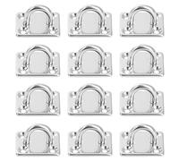SAIJIAN 12 Pièces Platine Oeil INOX M5 Platine Ancrage INOX 304 Crochet Oeillet Plaque a Oeillet Carré Crochets de Plafond Support Anneau Mural pour Accrocher des Objets Crochets de Fixation