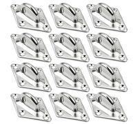 SAIJIAN 12 Pièces Platine Oeil INOX M5 Platine Ancrage INOX 304 Crochet Oeillet Plaque a Oeillet Crochets de Plafond Support Anneau Mural pour Accrocher des Objets Crochets de Fixation