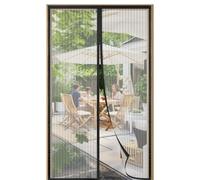 SAILIMAY Moustiquaire Porte Fenetre Magnétique 185x220cm, Magnétique moustiquaire porte, Toile Ultra Fine Rideau de Porte Antimoustique, Rideaux Aimantée Sans Perçage, Fermeture Automatique, Noir